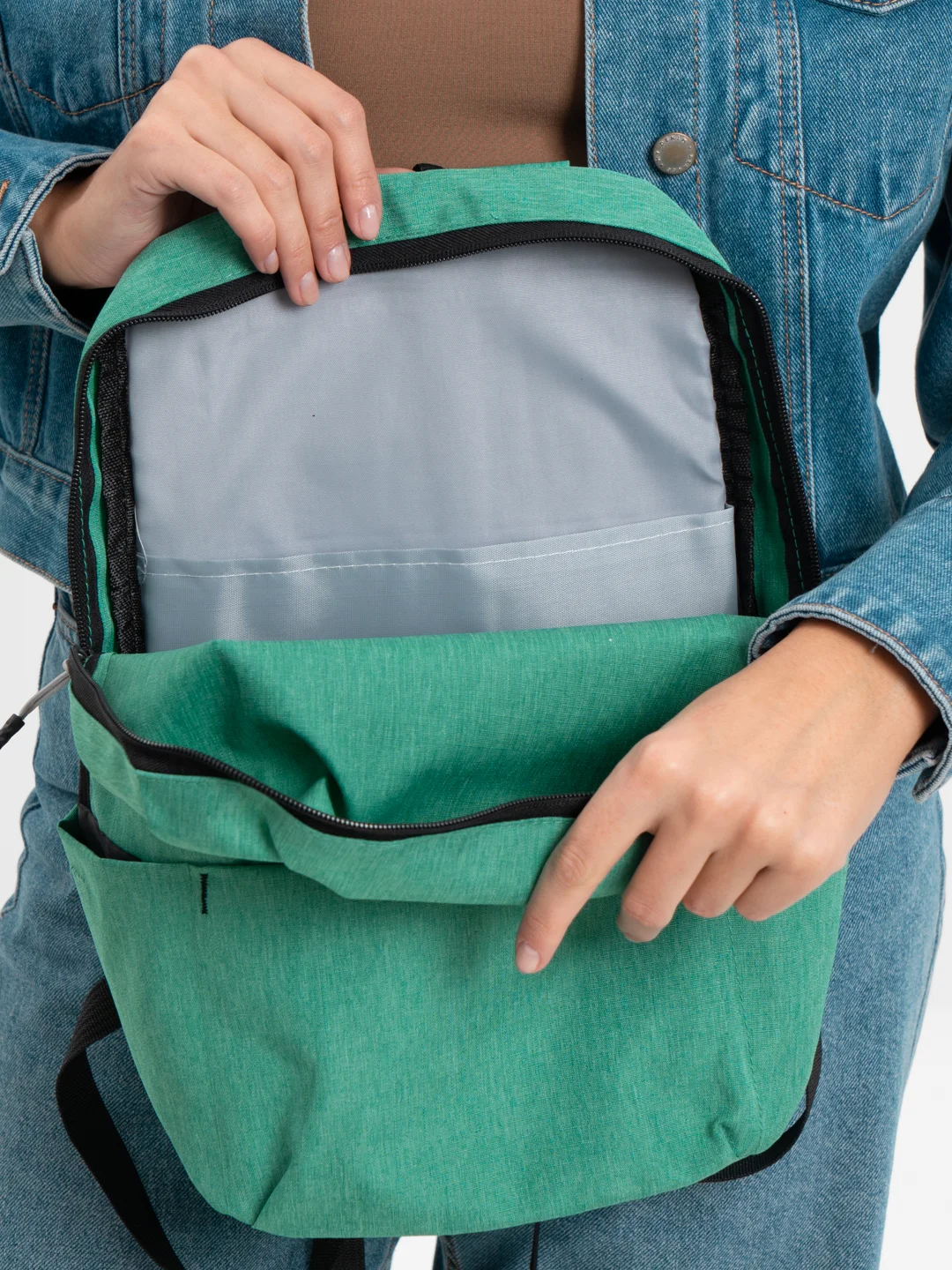 Бирюзовый рюкзак Mini Casual Colorful Backpack, городской, из водоотталкивающего нейлона