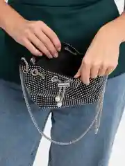 Серебряный сумка вечерняя