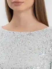 Белый женский топ с пайетками