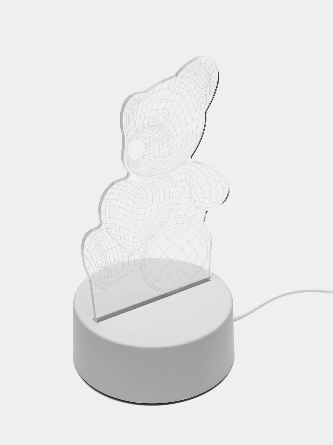 Белый светильник-ночник 3D LED, USB, 14 видов