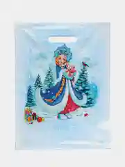 Голубой новогодние пакеты, ламинированные пакеты, 30*40 см