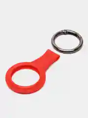 Красный чехол брелок защитный для Airtag, кожаный, с кольцом, подвеска на трекер, геометка