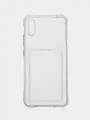 Силиконовый чехол для Xiaomi Redmi 9A (Сяоми Редми 9А), с карманом для карт, прозрачный