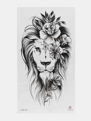 Временное мужское тату "Лев", наклейка татуировка на тело, переводная тату, tatto