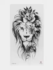Временное мужское тату "Лев", наклейка татуировка на тело, переводная тату, tatto