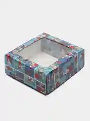 Синий подарочная новогодняя коробка