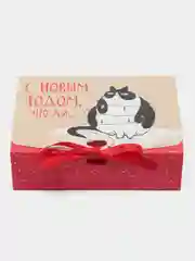 Красный подарочная новогодняя коробка