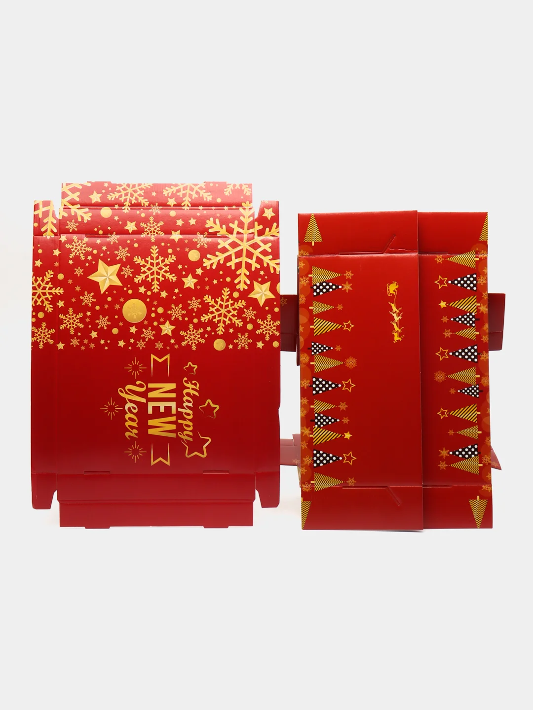 Бордовый коробки подарочные новогодние. Большие 31,5*25,6*16,1 см