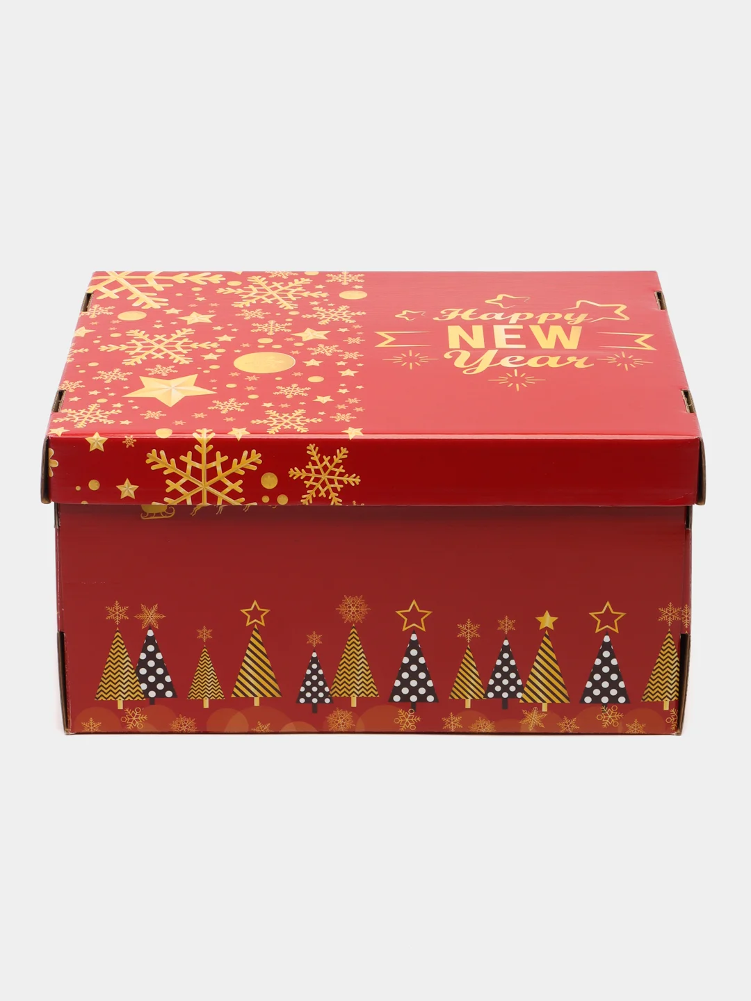 Бордовый коробки подарочные новогодние. Большие 31,5*25,6*16,1 см