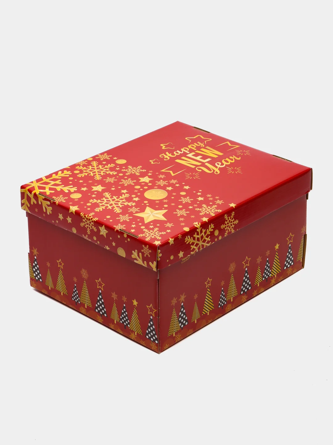 Бордовый коробки подарочные новогодние. Большие 31,5*25,6*16,1 см