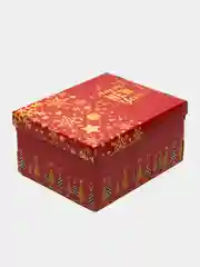 Бордовый коробки подарочные новогодние. Большие 31,5*25,6*16,1 см