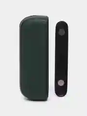 Тёмно-зелёный чехол с панелью для IQOS iluma Twill, кожа