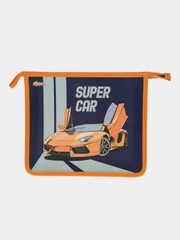 Папка для тетрадей №1 School Super car, А5, молния, пластик