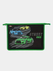 Папка для тетрадей №1 School Street race, А4, на молнии, пластик