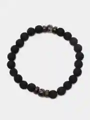 Серый металлик мужской браслет из камней