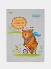 Картон цветной №1 School, 10 листов, 10 цветов, А4, двусторонний, в папке