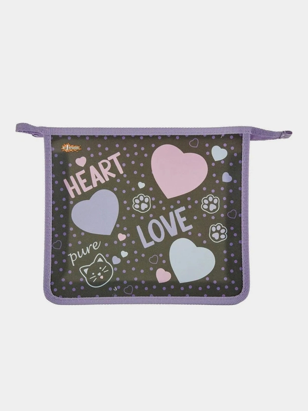 Папка для тетрадей №1School Heart, А5, пластик, ПТ-713