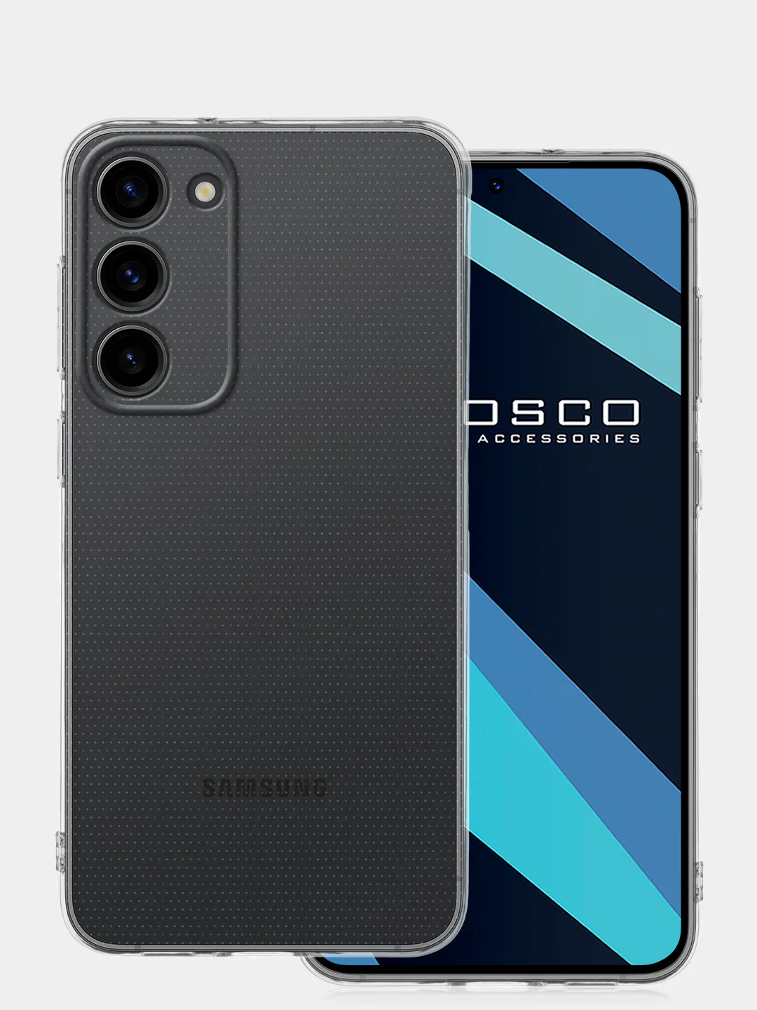 Прозрачный чехол для Samsung Galaxy S23+, S23 Plus силиконовый ROSCO прозрачный, бортик- защита камер