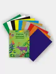 Картон цветной №1School "Живая природа", 10 листов, 10 цветов, А4, немелованный