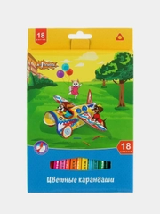 Карандаши цветные №1School "Шустрики", 18 цветов, 3-гран