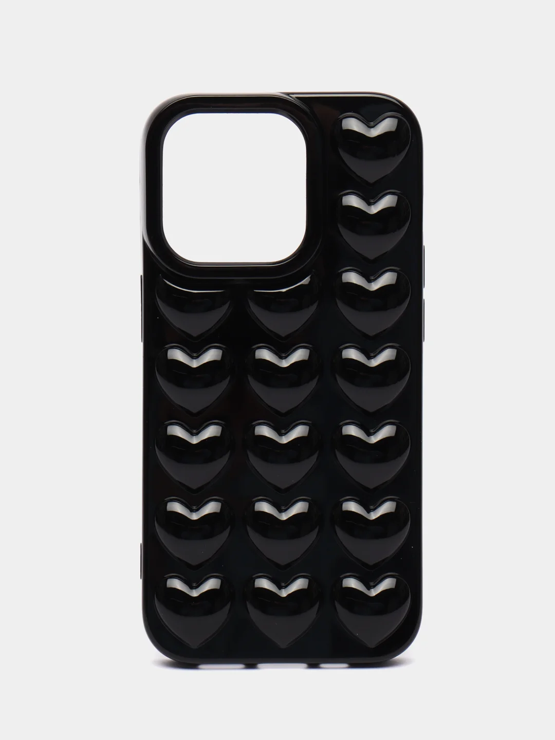 Черный чехол сердечки на iPhone 11, 13, 13 про, 13 про макс, 14, 14 про