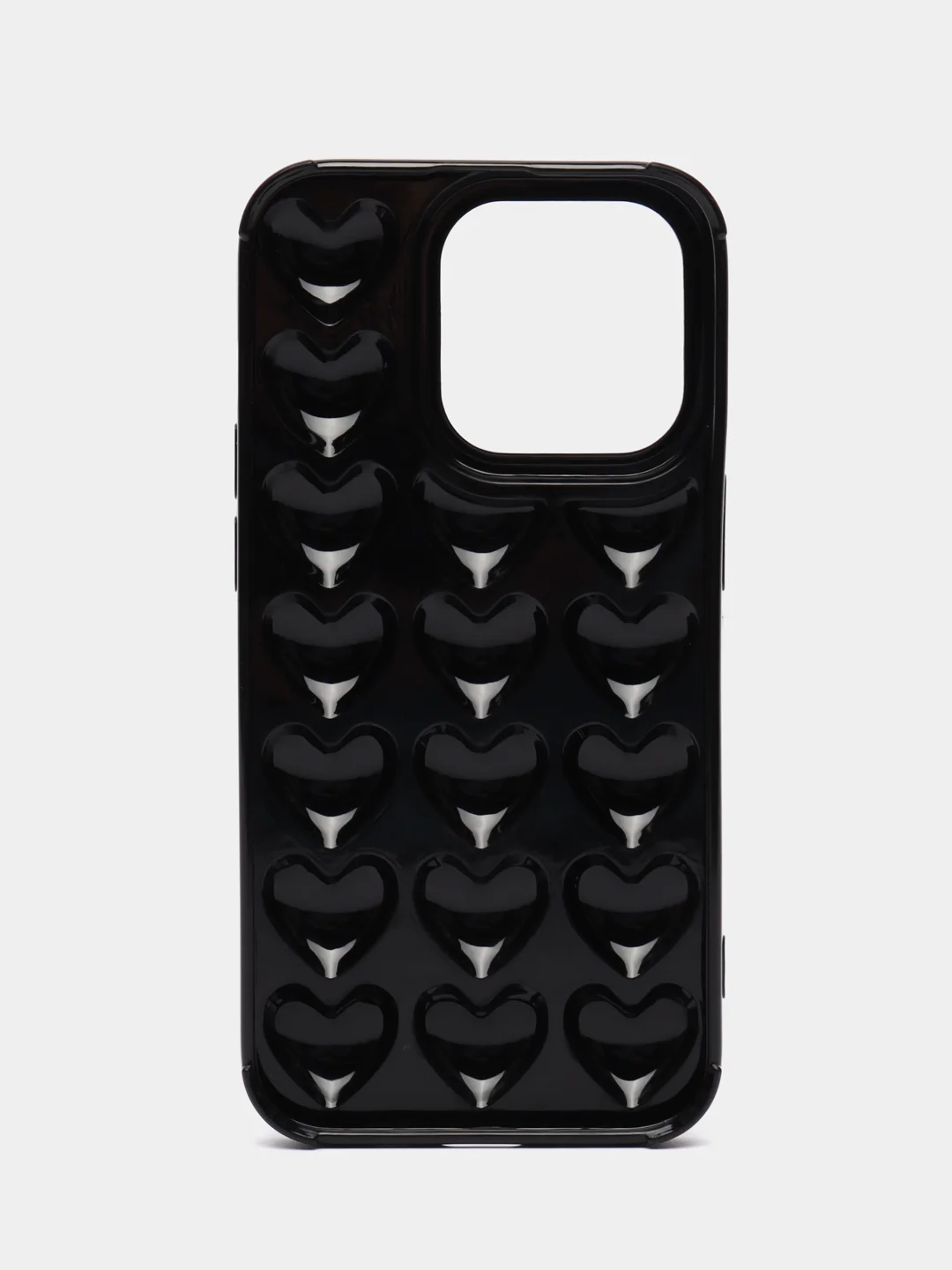 Черный чехол сердечки на iPhone 11, 13, 13 про, 13 про макс, 14, 14 про