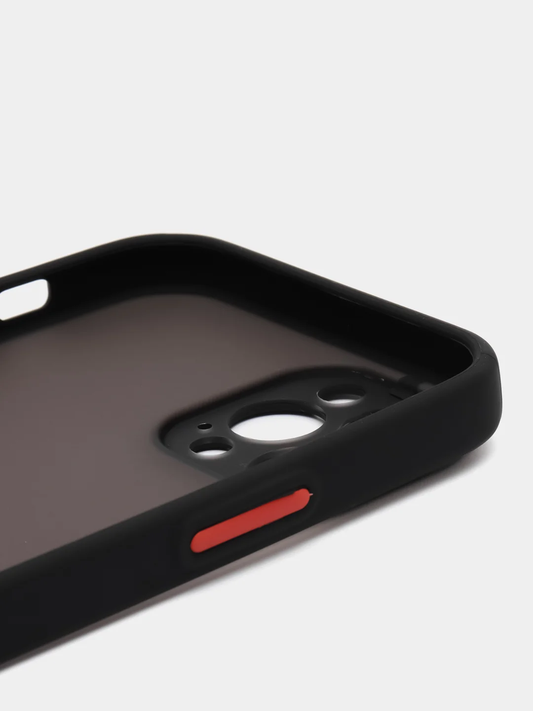 Черный чехол на iPhone 12 Pro / Айфон 12 Про, пластиковый, матовый, с цветными кнопками