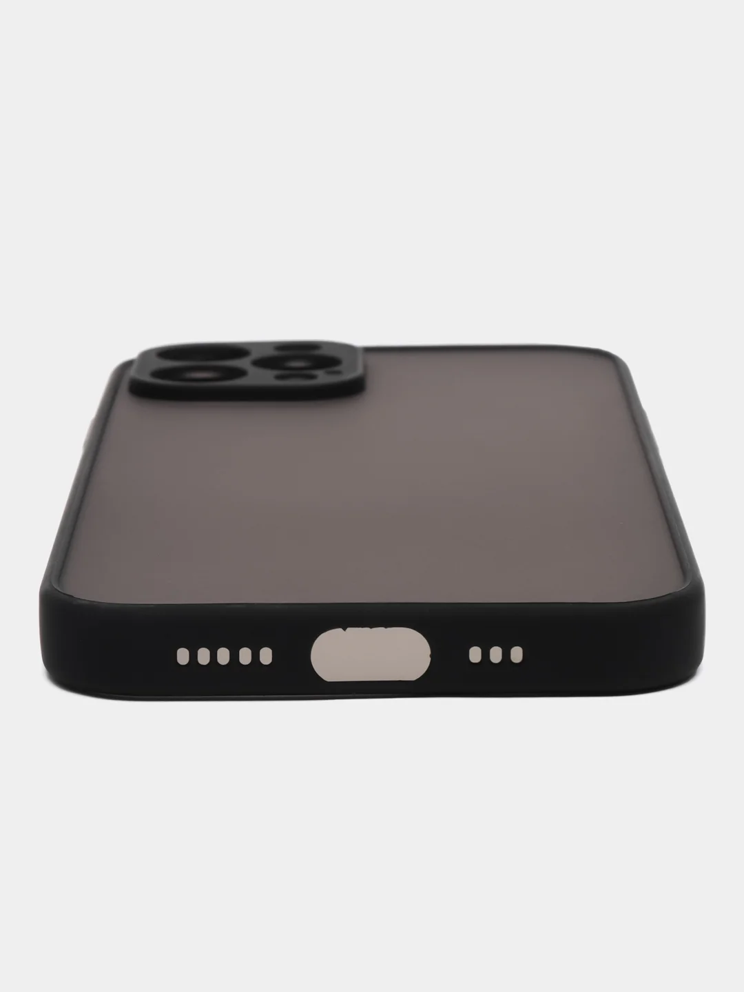 Черный чехол на iPhone 12 Pro / Айфон 12 Про, пластиковый, матовый, с цветными кнопками