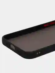 Черный чехол на iPhone 12 Pro / Айфон 12 Про, пластиковый, матовый, с цветными кнопками