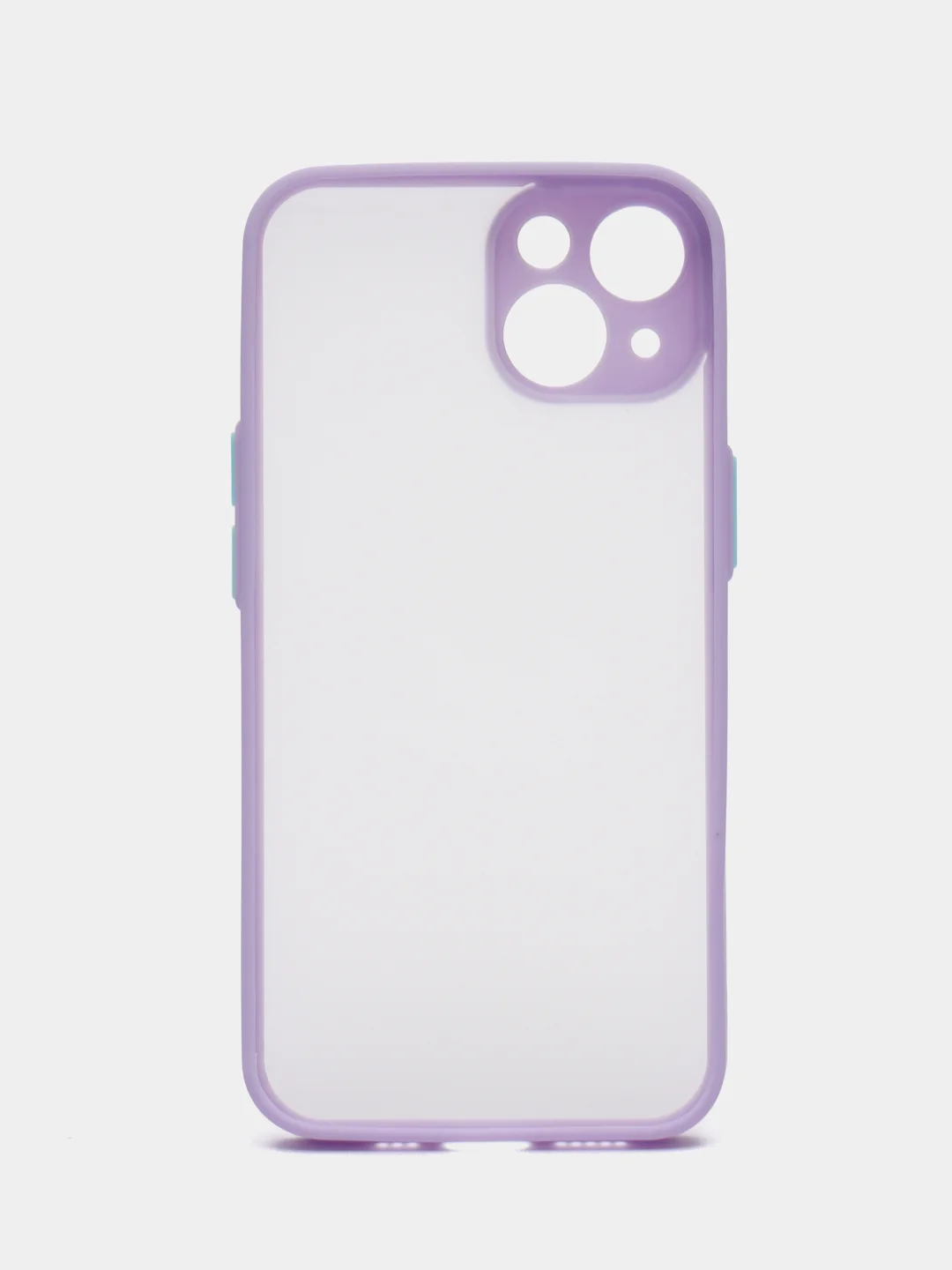 Лавандовый чехол на iPhone 14 / Айфон 14 пластиковый, матовый, с цветными кнопками