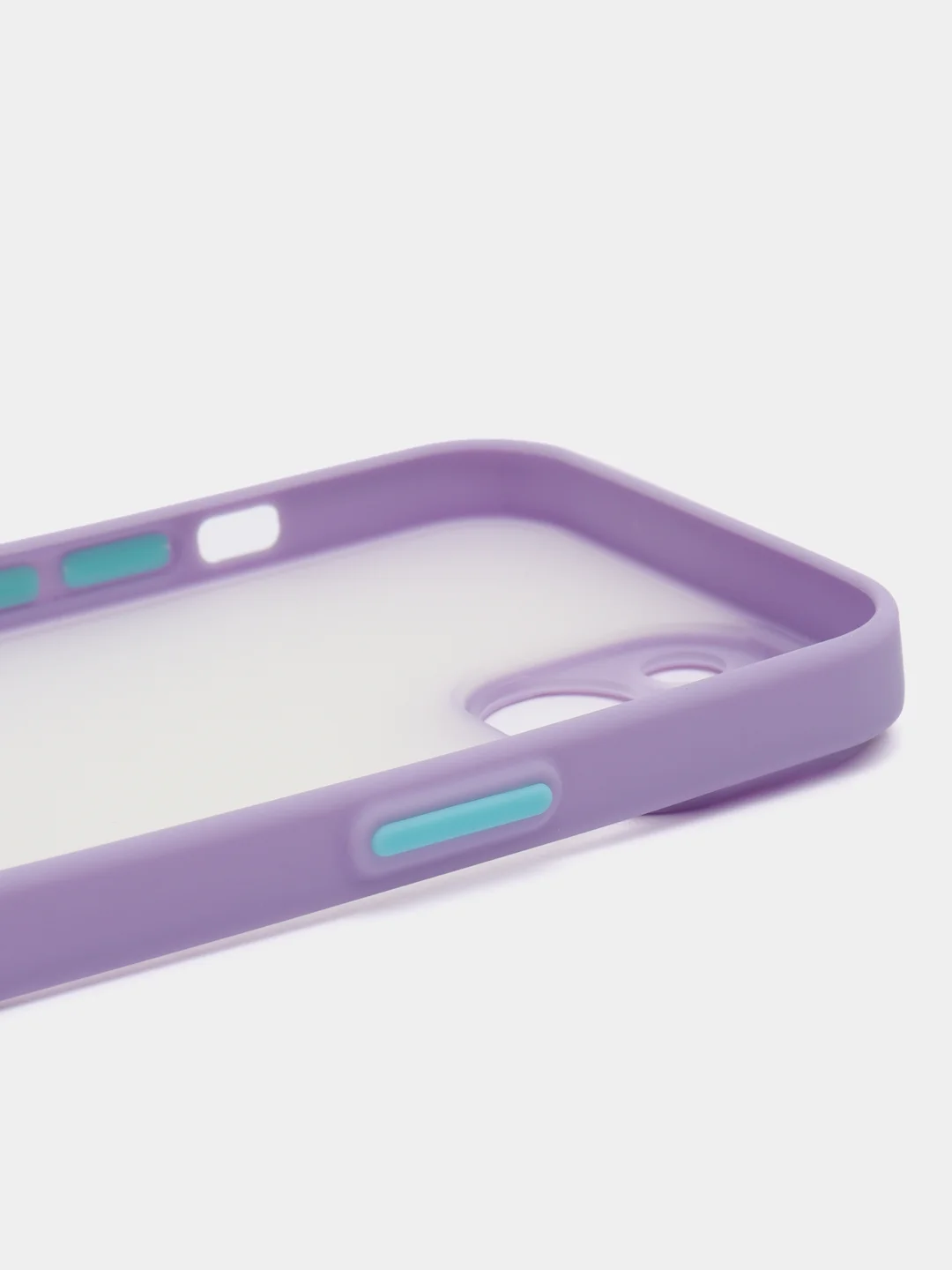 Лавандовый чехол на iPhone 14 / Айфон 14 пластиковый, матовый, с цветными кнопками