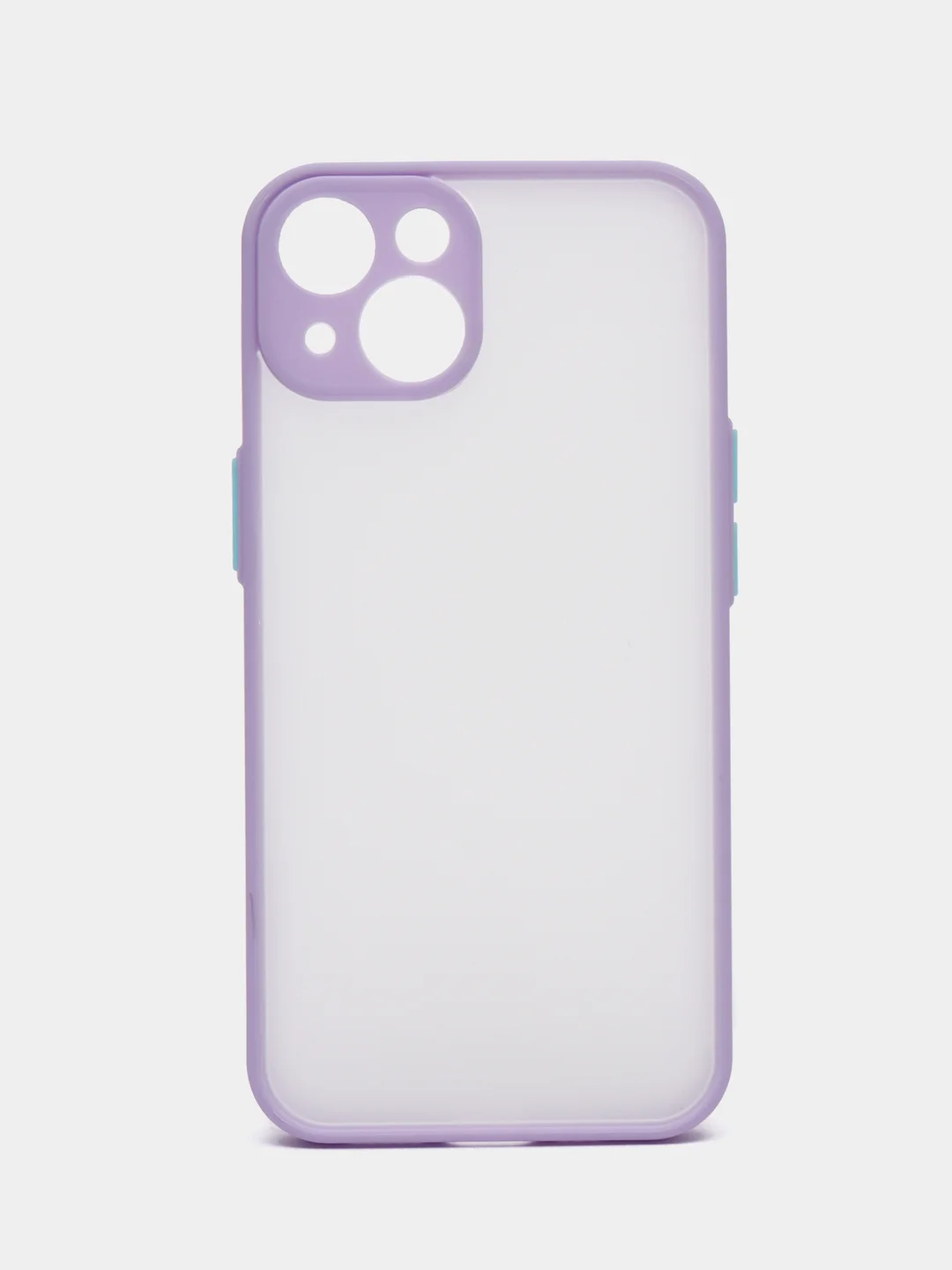 Лавандовый чехол на iPhone 14 / Айфон 14 пластиковый, матовый, с цветными кнопками