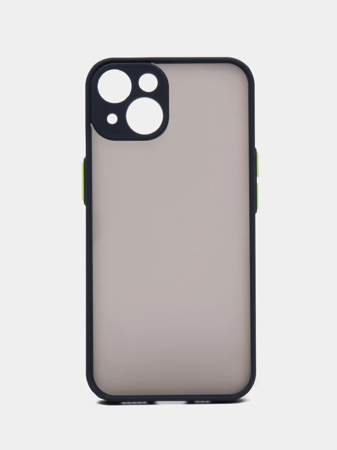 Темно-синий чехол на iPhone 14 / Айфон 14 пластиковый, матовый, с цветными кнопками