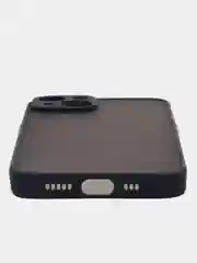 Темно-синий чехол на iPhone 14 / Айфон 14 пластиковый, матовый, с цветными кнопками