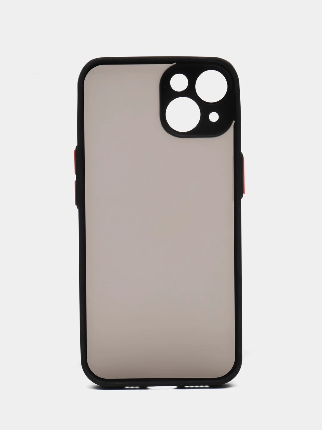 Темно-синий чехол на iPhone 14 / Айфон 14 пластиковый, матовый, с цветными кнопками