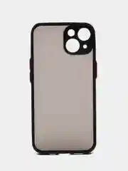 Темно-синий чехол на iPhone 14 / Айфон 14 пластиковый, матовый, с цветными кнопками