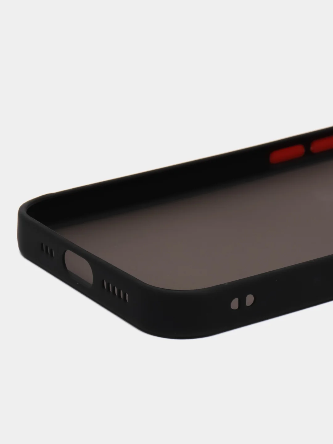Темно-синий чехол на iPhone 14 / Айфон 14 пластиковый, матовый, с цветными кнопками