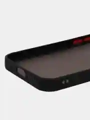 Темно-синий чехол на iPhone 14 / Айфон 14 пластиковый, матовый, с цветными кнопками