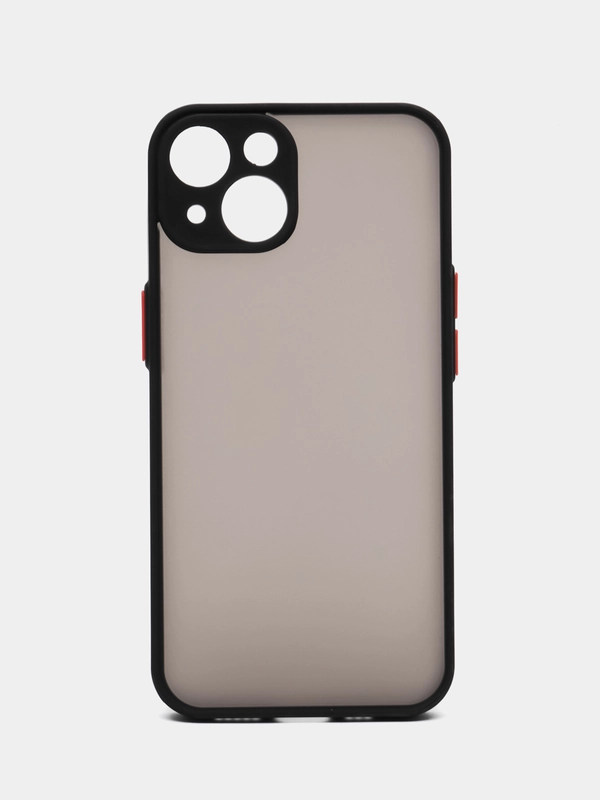 Чехол на iPhone 14 / Айфон 14 пластиковый, матовый, с цветными кнопками