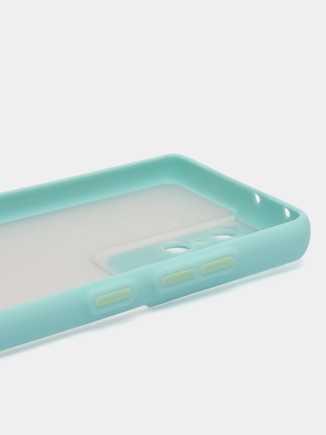 Бирюзовый чехол Samsung Galaxy S21 Ultra, Самсунг Галакси С21 Ультра, матовый, с цветными кнопками