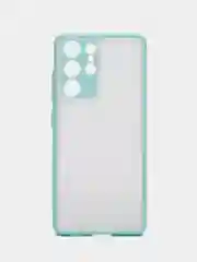 Бирюзовый чехол Samsung Galaxy S21 Ultra, Самсунг Галакси С21 Ультра, матовый, с цветными кнопками