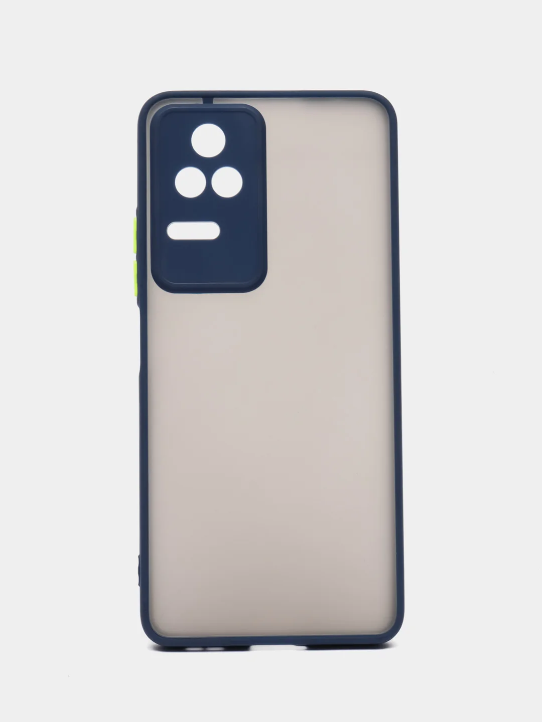 Синий чехол для Xiaomi Poco F4 / Сяоми Поко Ф4, пластиковый, матовый, с цветными кнопками