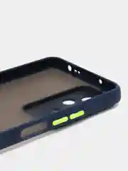 Синий чехол для Xiaomi Poco F4 / Сяоми Поко Ф4, пластиковый, матовый, с цветными кнопками