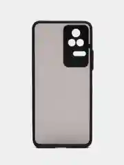 Синий чехол для Xiaomi Poco F4 / Сяоми Поко Ф4, пластиковый, матовый, с цветными кнопками