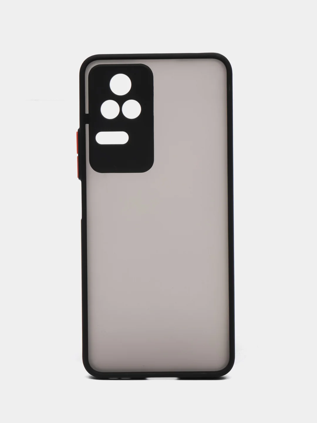Черный чехол для Xiaomi Poco F4 / Сяоми Поко Ф4, пластиковый, матовый, с цветными кнопками
