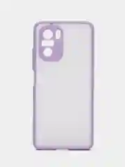 Сиреневый чехол Xiaomi Poco F3, F3 Pro, Redmi K40, K40 Pro пластиковый матовый с цветными кнопками