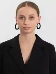 Угольный серьги-кольца "Конго"