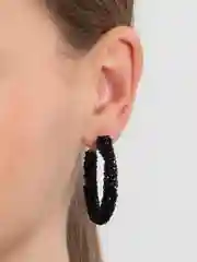 Угольный серьги-кольца "Конго"