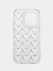 Прозрачный чехол сердечки на iPhone 11, 13, 13 про, 13 про макс, 14, 14 про