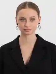 Черный серьги-ромбы